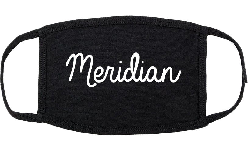Meridian Mississippi MS Script Cotton Face Mask Black