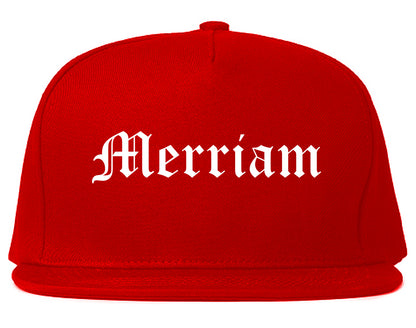 Merriam Kansas KS Old English Mens Snapback Hat Red
