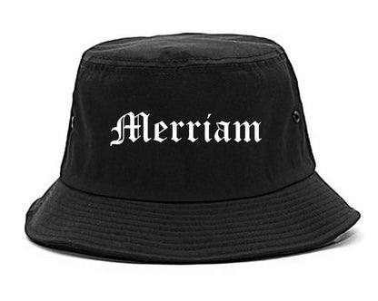 Merriam Kansas KS Old English Mens Bucket Hat Black