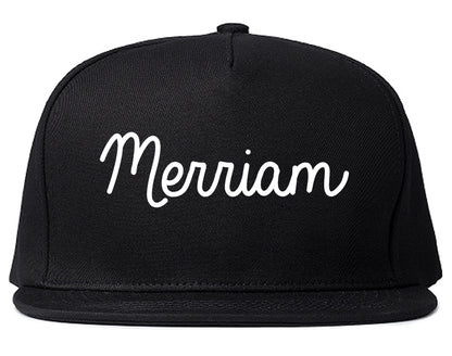 Merriam Kansas KS Script Mens Snapback Hat Black