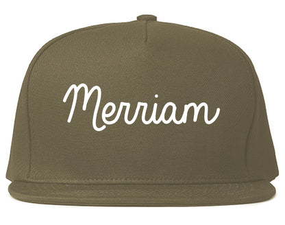 Merriam Kansas KS Script Mens Snapback Hat Grey