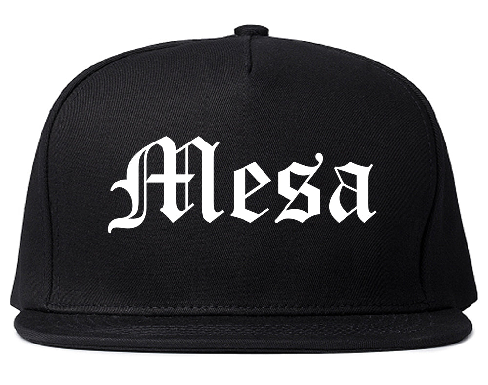 Mesa Arizona AZ Old English Mens Snapback Hat Black