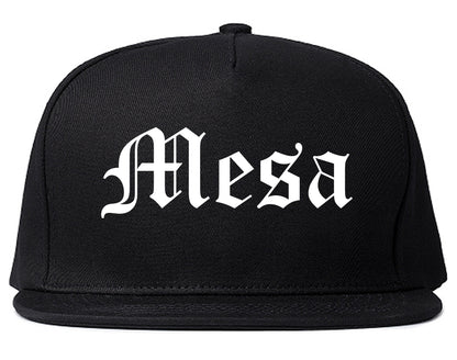 Mesa Arizona AZ Old English Mens Snapback Hat Black