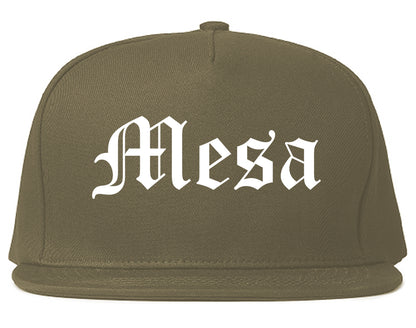 Mesa Arizona AZ Old English Mens Snapback Hat Grey