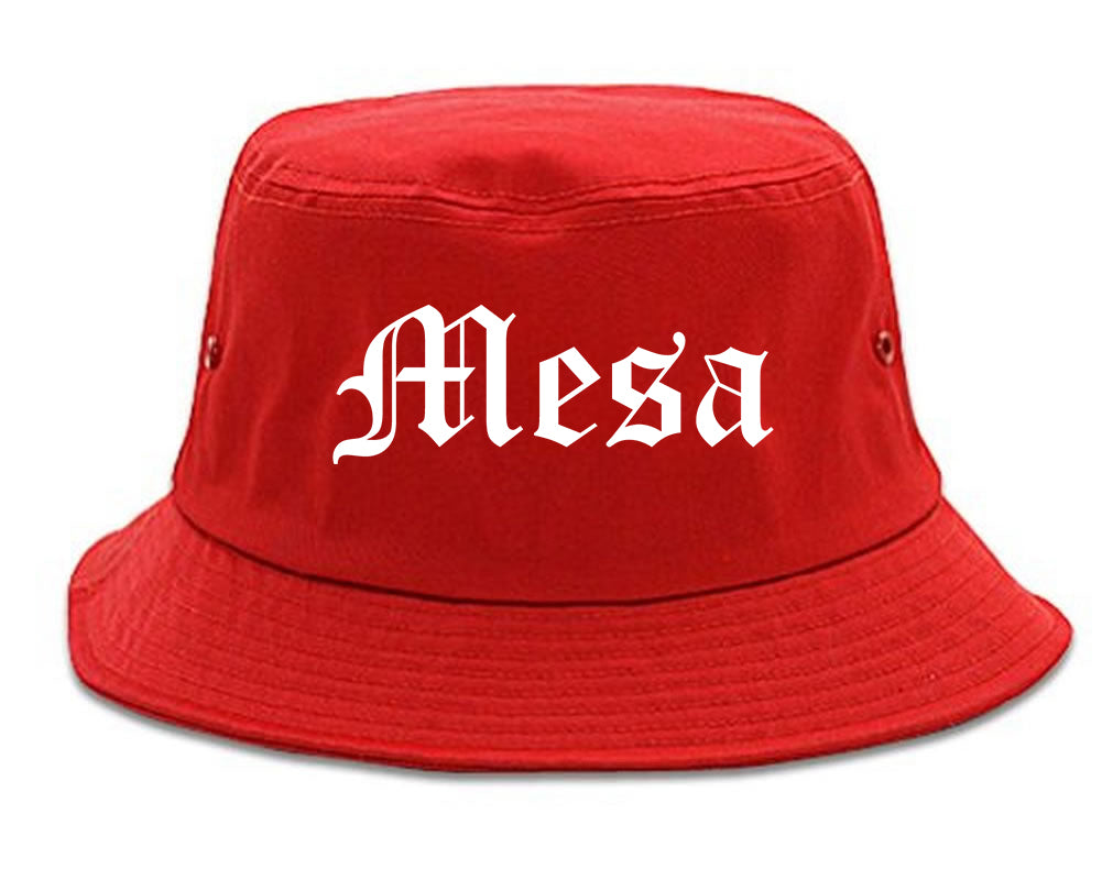 Mesa Arizona AZ Old English Mens Bucket Hat Red