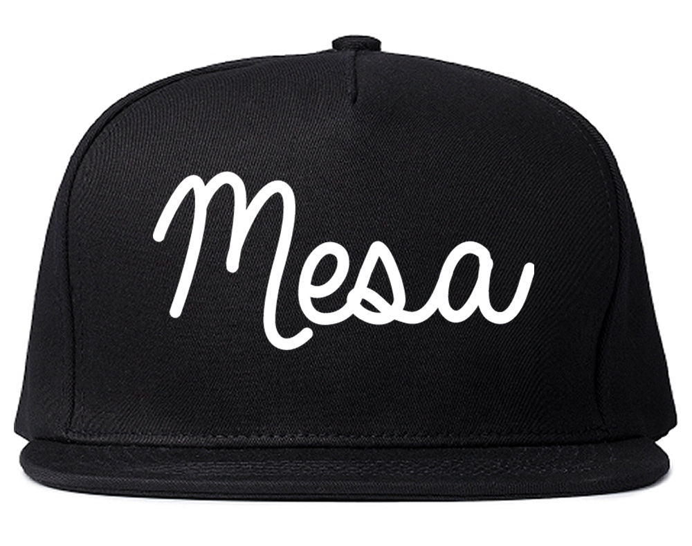 Mesa Arizona AZ Script Mens Snapback Hat Black
