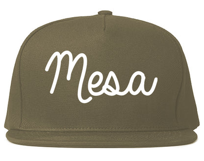 Mesa Arizona AZ Script Mens Snapback Hat Grey