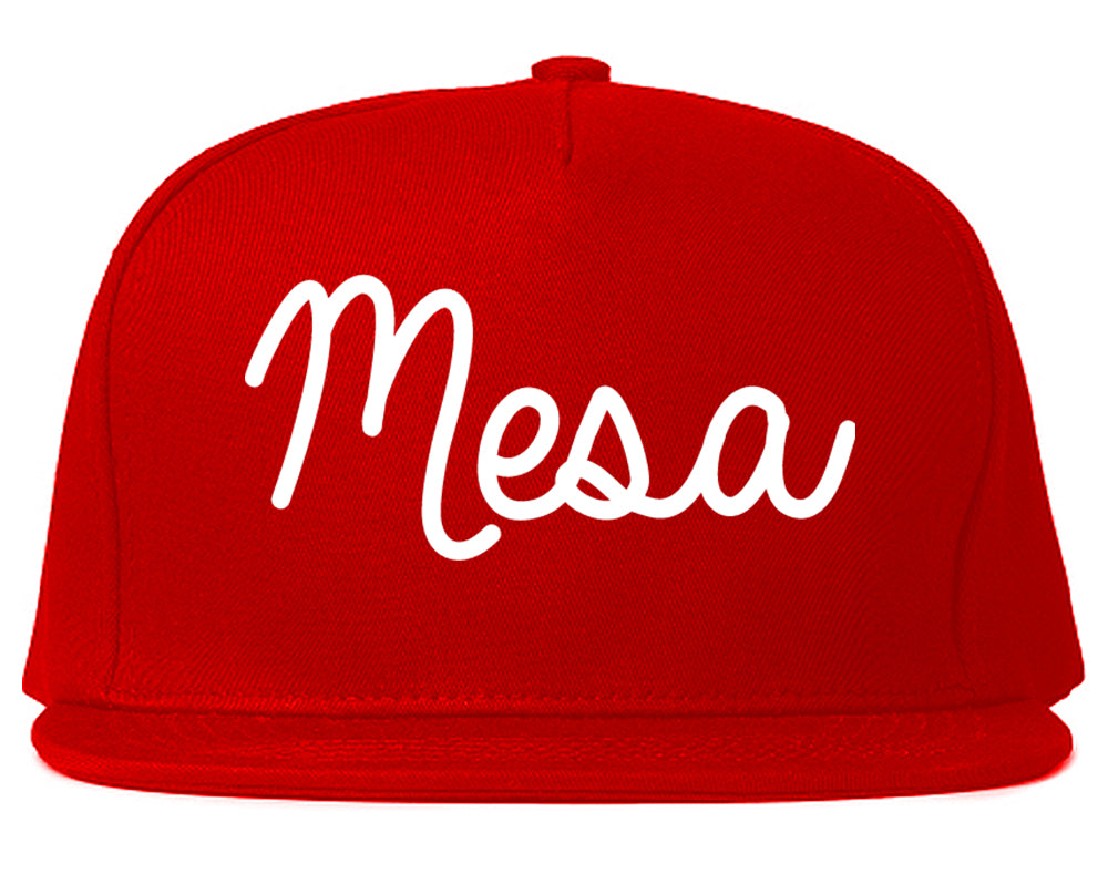 Mesa Arizona AZ Script Mens Snapback Hat Red
