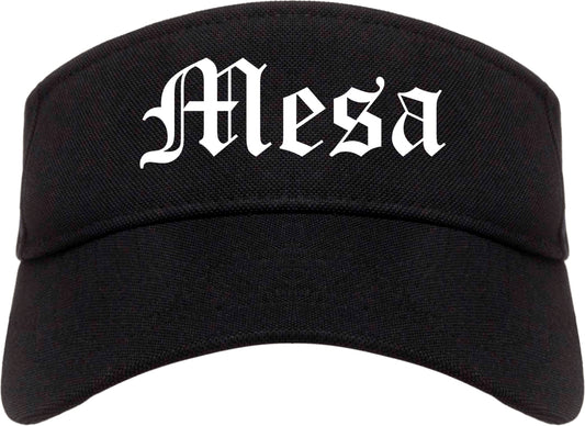 Mesa Arizona AZ Old English Mens Visor Cap Hat Black