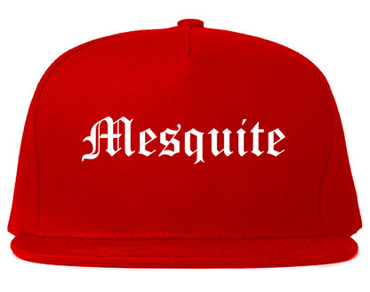 Mesquite Nevada NV Old English Mens Snapback Hat Red