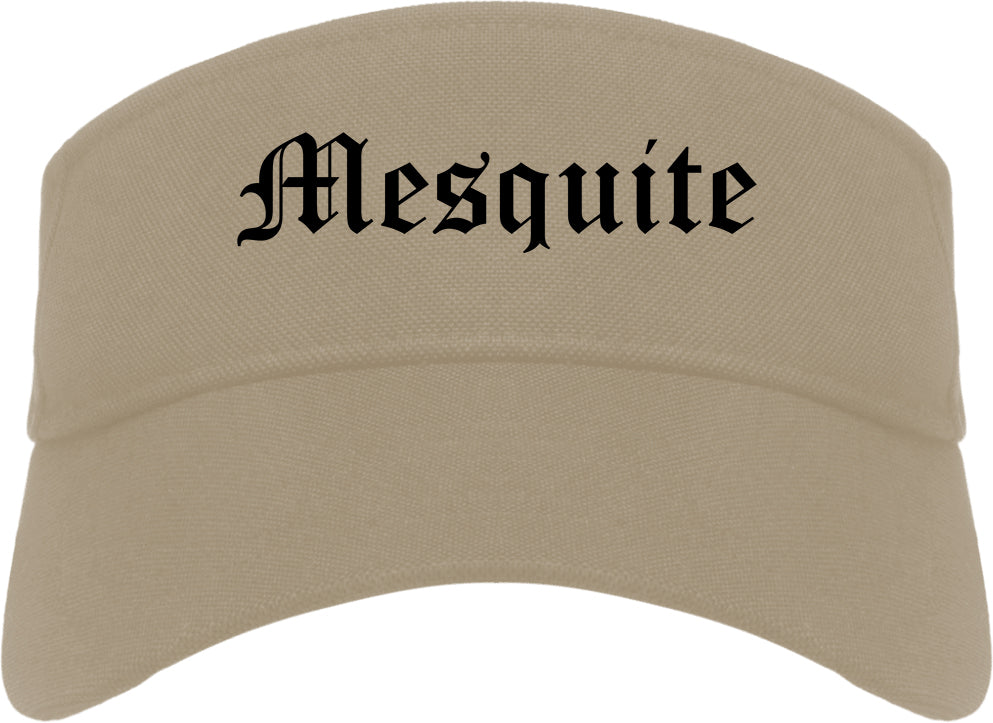 Mesquite Nevada NV Old English Mens Visor Cap Hat Khaki