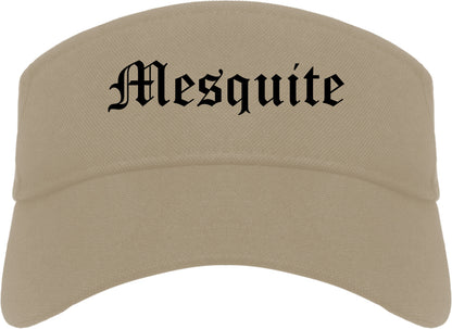 Mesquite Nevada NV Old English Mens Visor Cap Hat Khaki