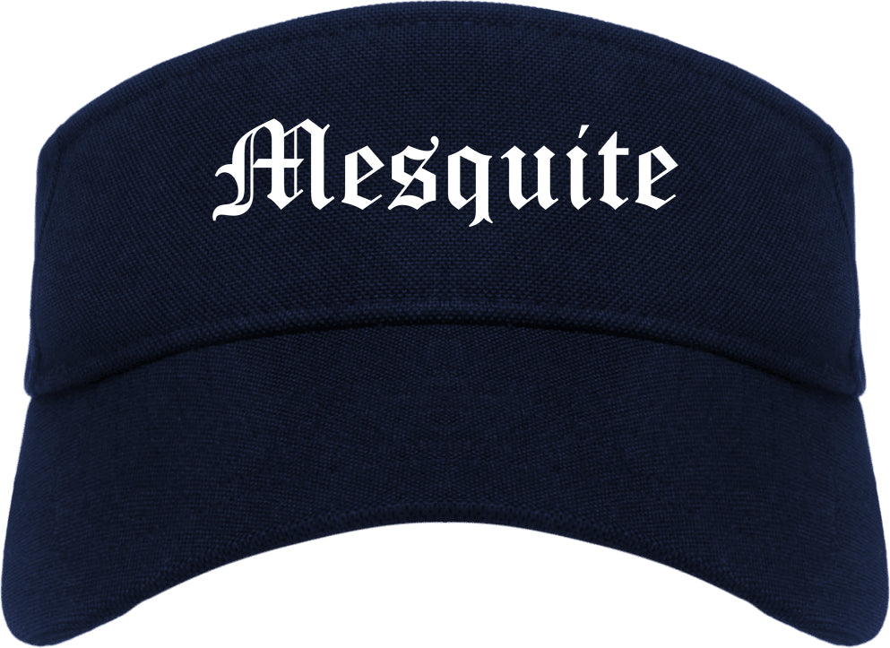 Mesquite Nevada NV Old English Mens Visor Cap Hat Navy Blue