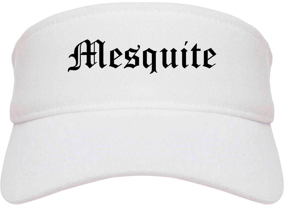 Mesquite Nevada NV Old English Mens Visor Cap Hat White