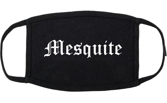 Mesquite Texas TX Old English Cotton Face Mask Black