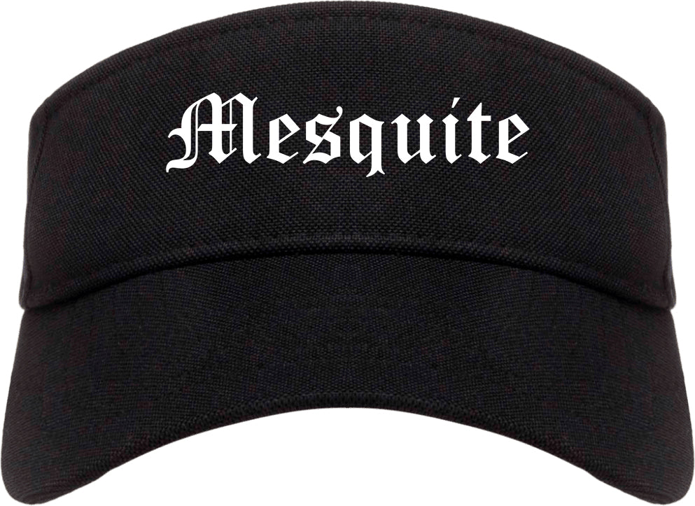 Mesquite Texas TX Old English Mens Visor Cap Hat Black