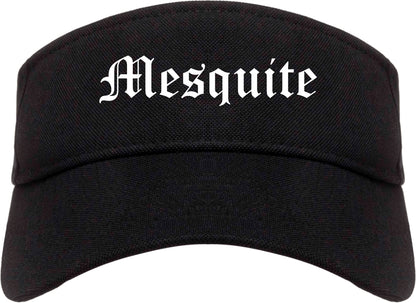 Mesquite Texas TX Old English Mens Visor Cap Hat Black
