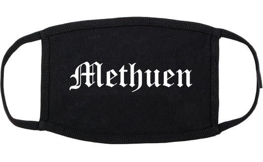 Methuen Massachusetts MA Old English Cotton Face Mask Black