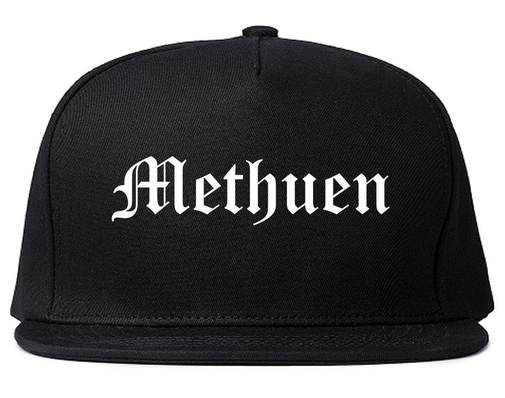 Methuen Massachusetts MA Old English Mens Snapback Hat Black