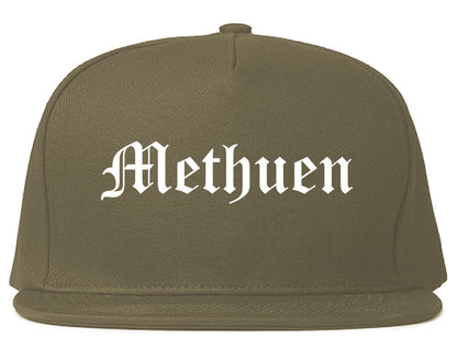 Methuen Massachusetts MA Old English Mens Snapback Hat Grey