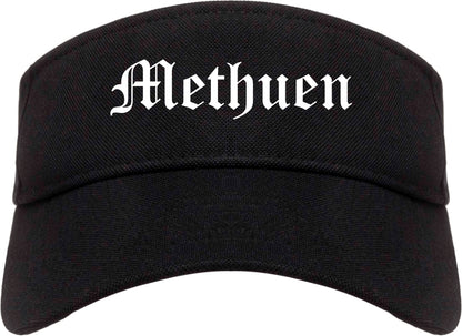 Methuen Massachusetts MA Old English Mens Visor Cap Hat Black