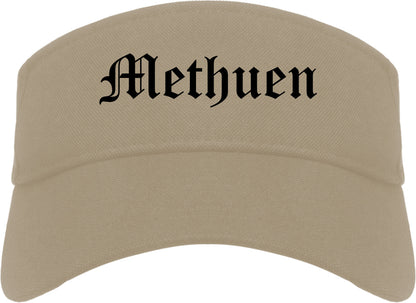 Methuen Massachusetts MA Old English Mens Visor Cap Hat Khaki