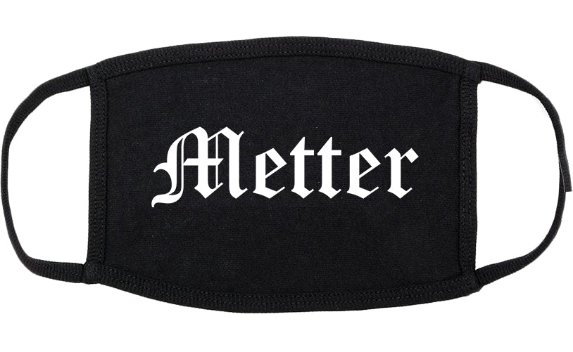 Metter Georgia GA Old English Cotton Face Mask Black