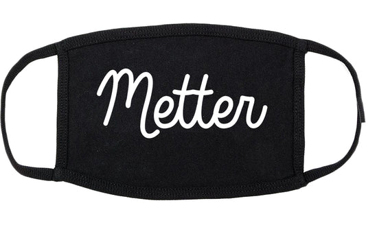 Metter Georgia GA Script Cotton Face Mask Black