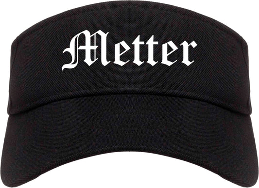 Metter Georgia GA Old English Mens Visor Cap Hat Black