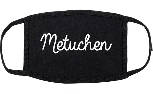 Metuchen New Jersey NJ Script Cotton Face Mask Black