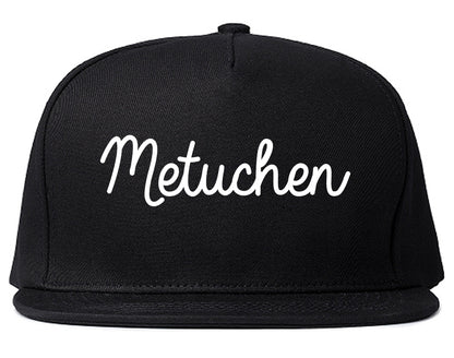Metuchen New Jersey NJ Script Mens Snapback Hat Black