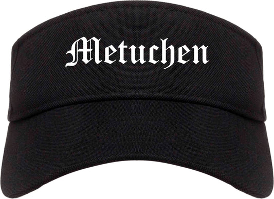 Metuchen New Jersey NJ Old English Mens Visor Cap Hat Black
