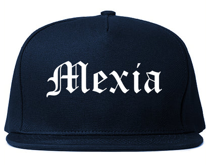 Mexia Texas TX Old English Mens Snapback Hat Navy Blue