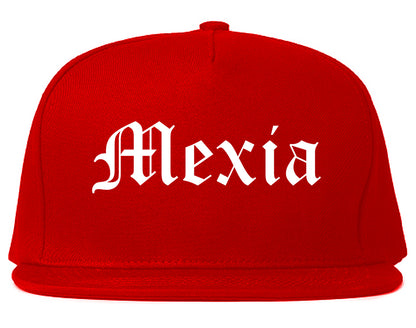 Mexia Texas TX Old English Mens Snapback Hat Red