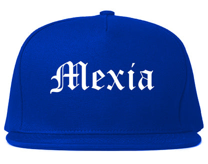Mexia Texas TX Old English Mens Snapback Hat Royal Blue