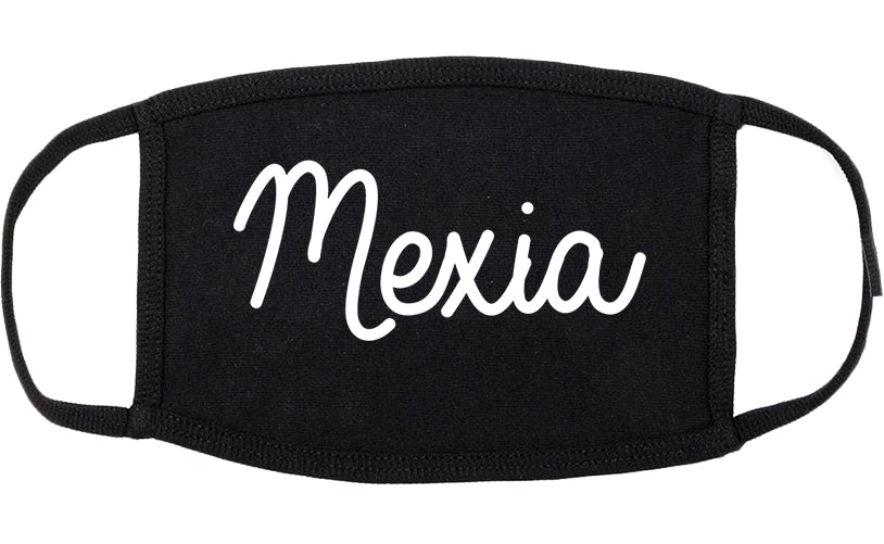 Mexia Texas TX Script Cotton Face Mask Black