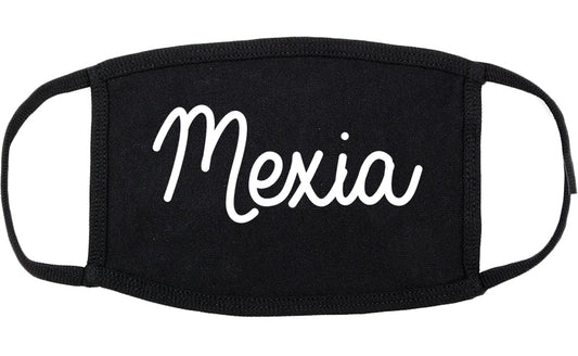 Mexia Texas TX Script Cotton Face Mask Black