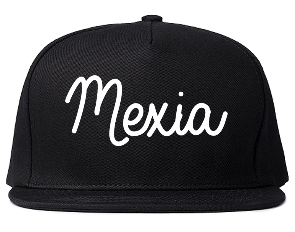 Mexia Texas TX Script Mens Snapback Hat Black