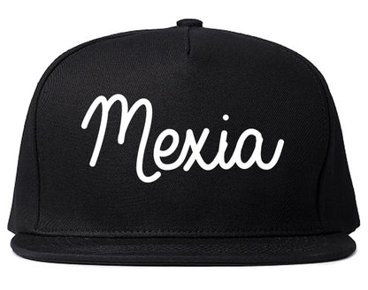 Mexia Texas TX Script Mens Snapback Hat Black
