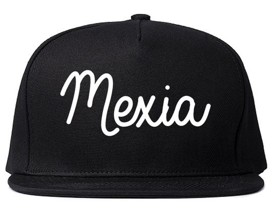Mexia Texas TX Script Mens Snapback Hat Black