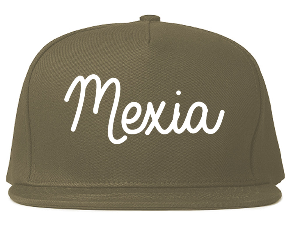 Mexia Texas TX Script Mens Snapback Hat Grey