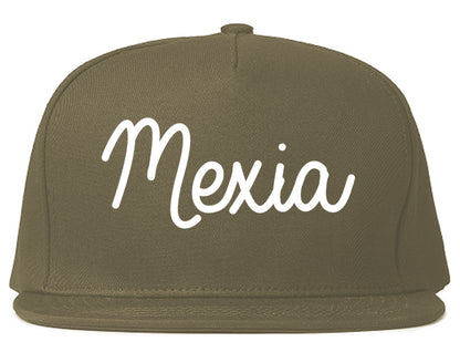Mexia Texas TX Script Mens Snapback Hat Grey