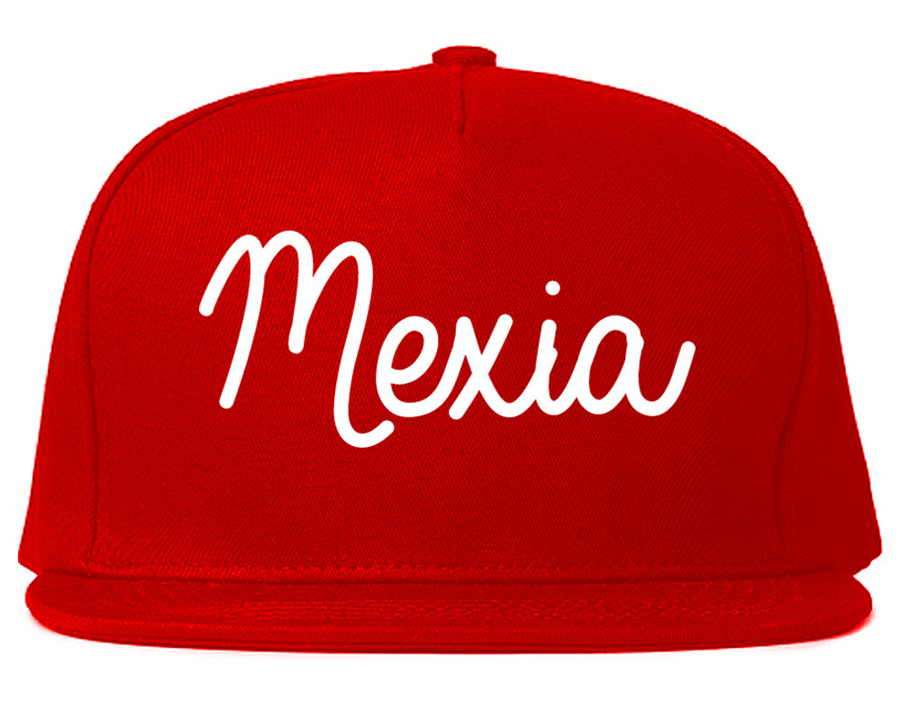 Mexia Texas TX Script Mens Snapback Hat Red