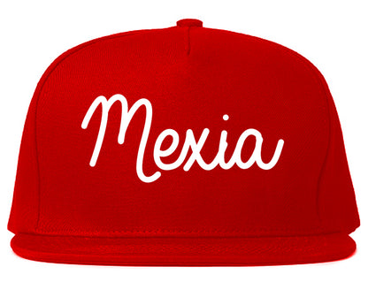 Mexia Texas TX Script Mens Snapback Hat Red
