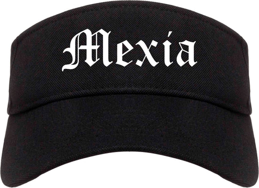Mexia Texas TX Old English Mens Visor Cap Hat Black