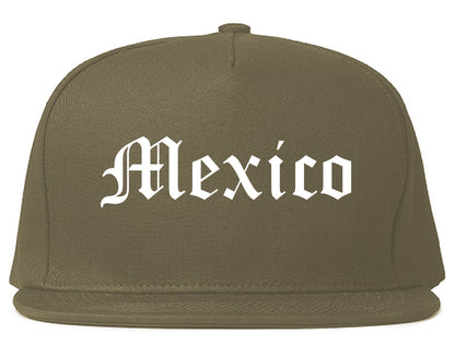 Mexico Missouri MO Old English Mens Snapback Hat Grey