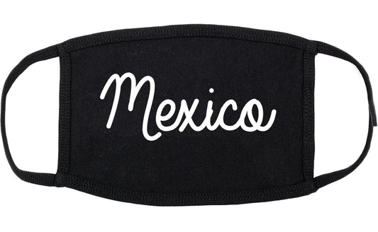 Mexico Missouri MO Script Cotton Face Mask Black