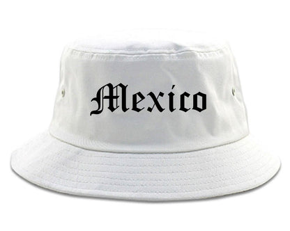 Mexico Missouri MO Old English Mens Bucket Hat White