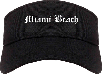 Miami Beach Florida FL Old English Mens Visor Cap Hat Black