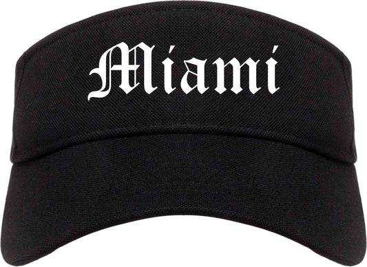 Miami Florida FL Old English Mens Visor Cap Hat Black